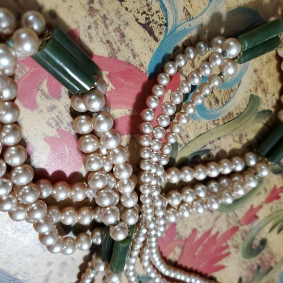 Rare vintage Miriam Haskell 3-strand necklace - Picture 6 of 11